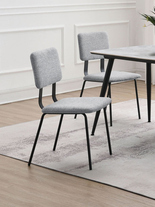 Calla Fabric Upholstered Dining Side Chair Grey (Set of 2) - Walo Furniture