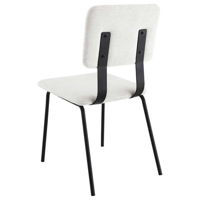 Calla Fabric Upholstered Dining Side Chair White (Set of 2) - Walo Furniture