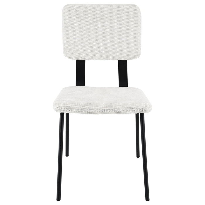 Calla Fabric Upholstered Dining Side Chair White (Set of 2) - Walo Furniture