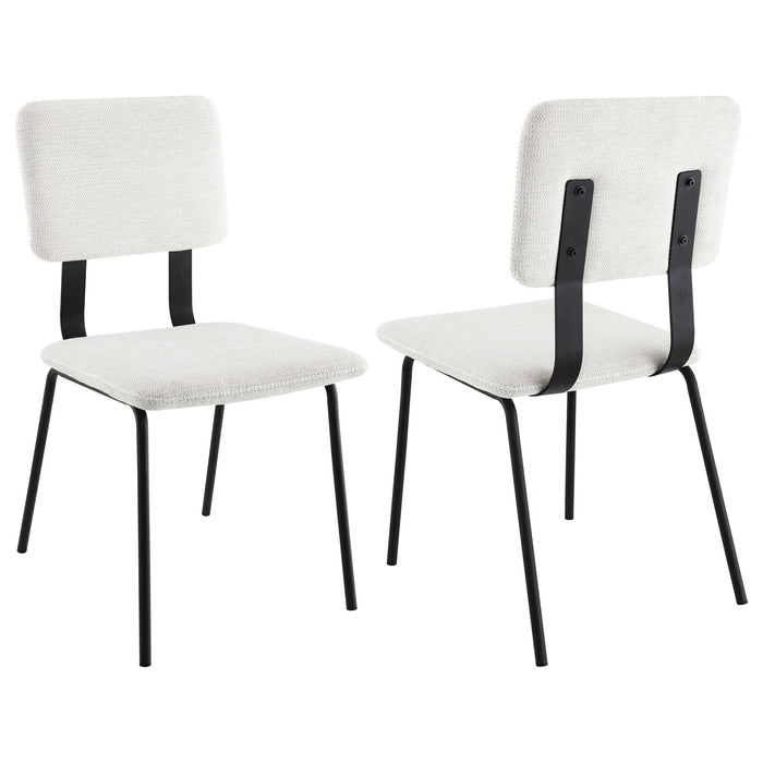 Calla Fabric Upholstered Dining Side Chair White (Set of 2) - Walo Furniture