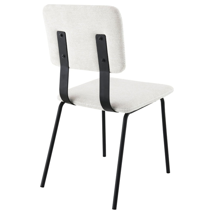 Calla Fabric Upholstered Dining Side Chair White (Set of 2) - Walo Furniture