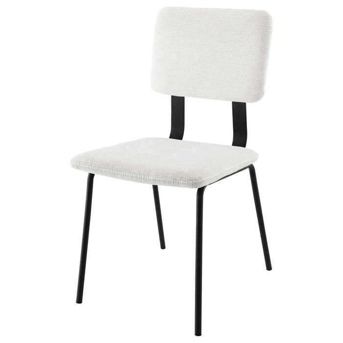 Calla Fabric Upholstered Dining Side Chair White (Set of 2) - Walo Furniture