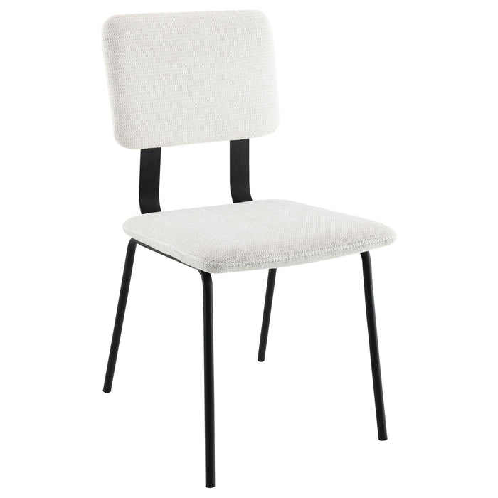 Calla Fabric Upholstered Dining Side Chair White (Set of 2) - Walo Furniture