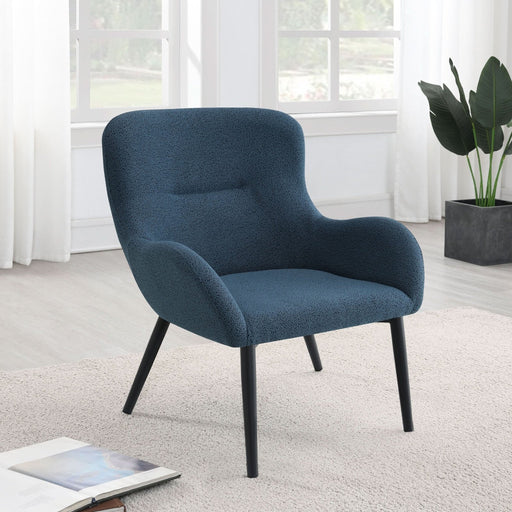 Calvin Upholstered Modern Arm Accent Chair Aegean Blue - Walo Furniture