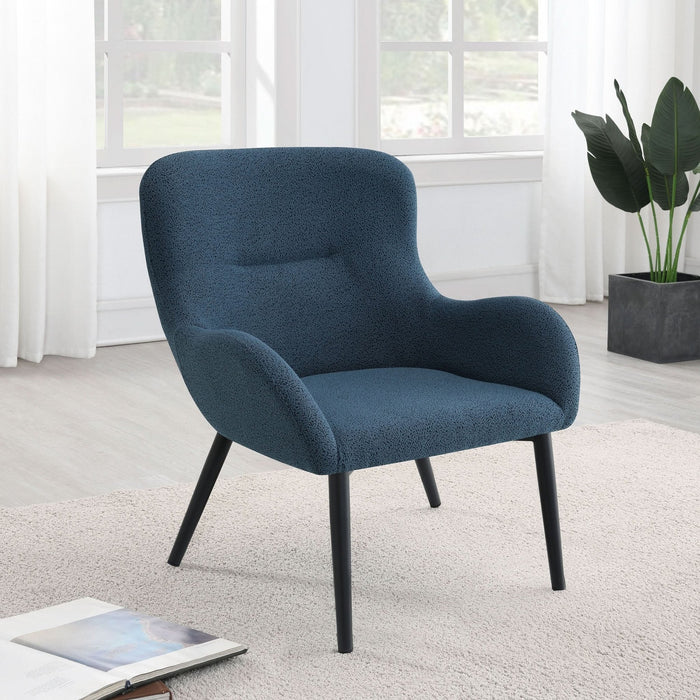 Calvin Upholstered Modern Arm Accent Chair Aegean Blue - Walo Furniture