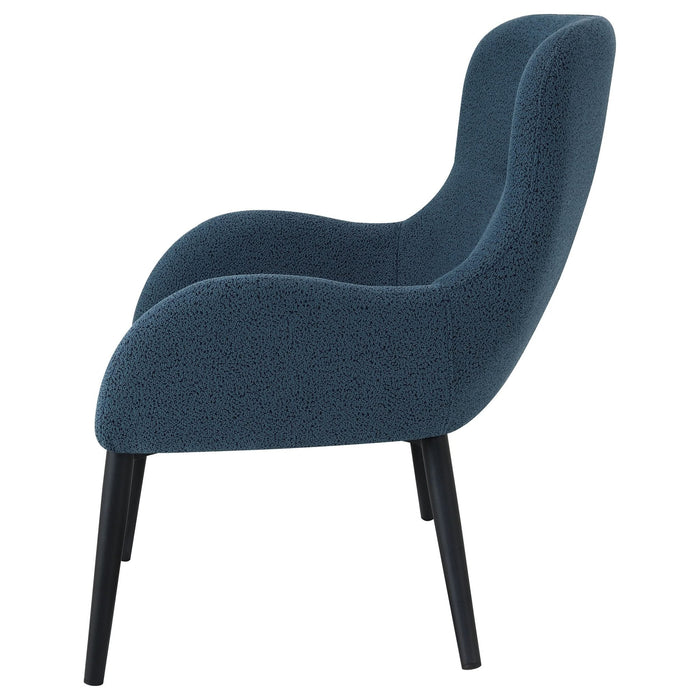 Calvin Upholstered Modern Arm Accent Chair Aegean Blue - Walo Furniture