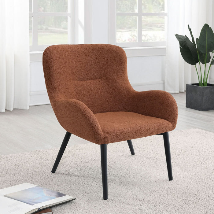 Calvin Upholstered Modern Arm Accent Chair Rust - Walo Furniture