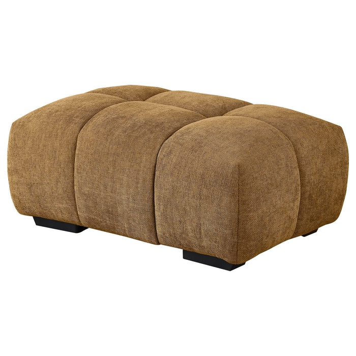 Camacho Rectangular Upholstered Tufted Ottoman Amber - Walo Furniture