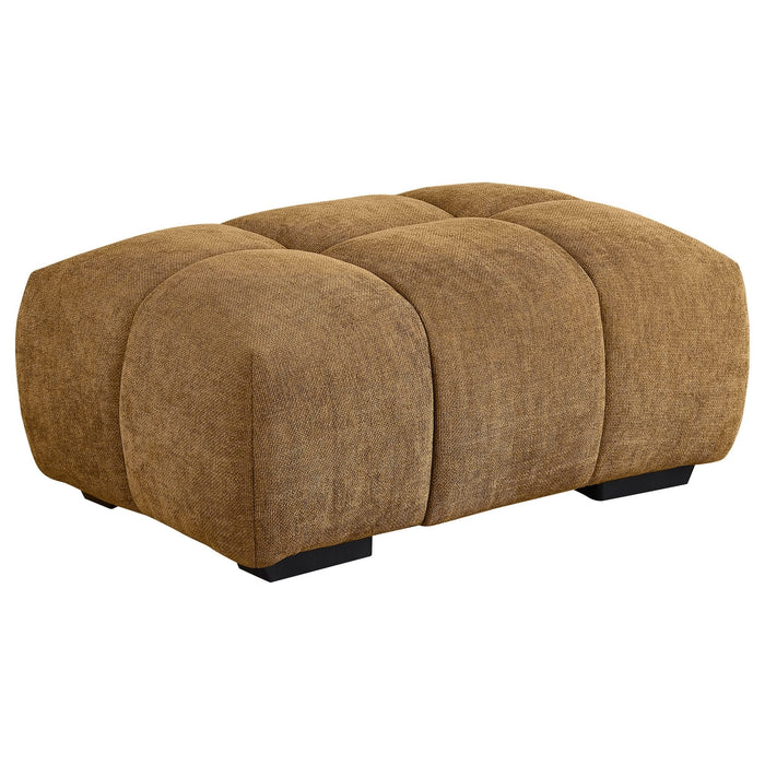 Camacho Rectangular Upholstered Tufted Ottoman Amber - Walo Furniture