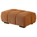 Camacho Rectangular Upholstered Tufted Ottoman Orange - Walo Furniture