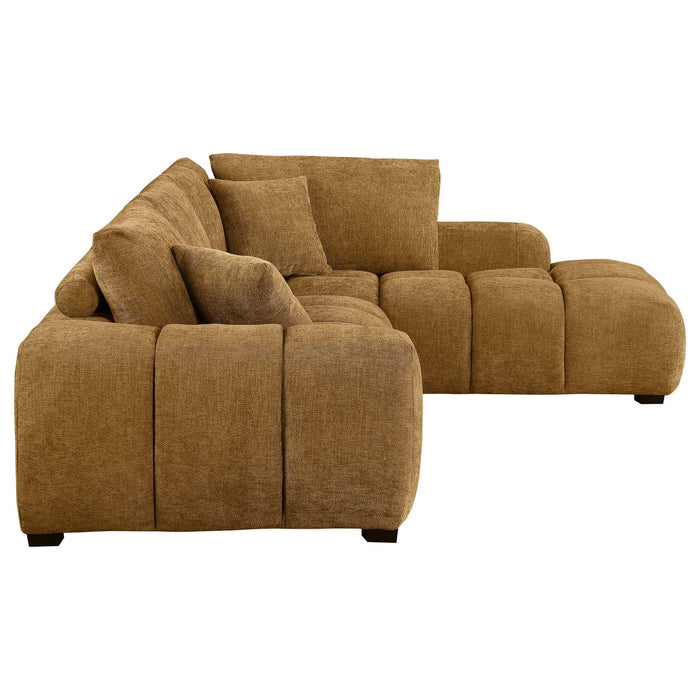 Camacho Upholstered Chaise Sectional Sofa Amber - Walo Furniture