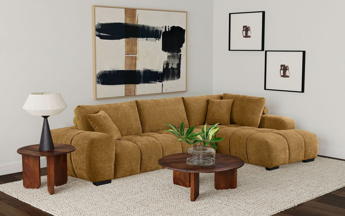 Camacho Upholstered Chaise Sectional Sofa Amber - Walo Furniture