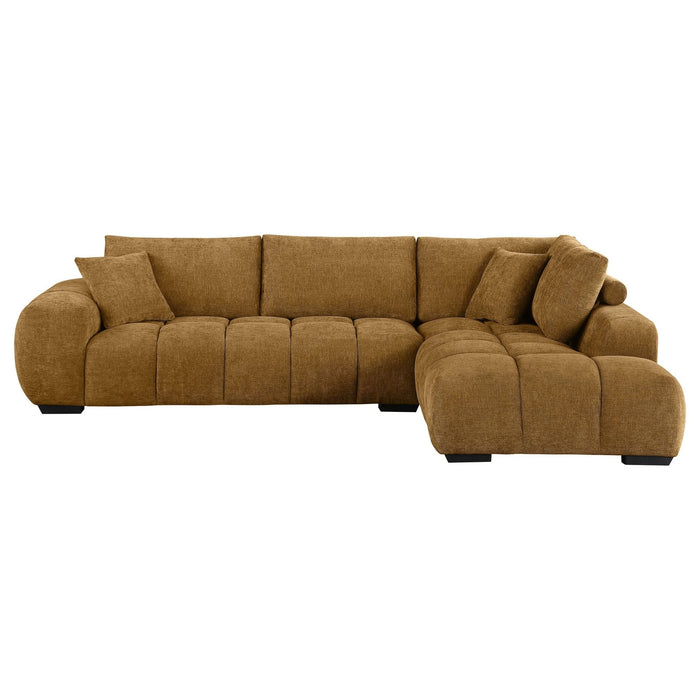 Camacho Upholstered Chaise Sectional Sofa Amber - Walo Furniture