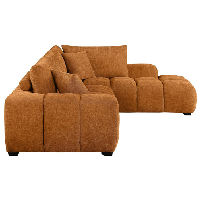 Camacho Upholstered Chaise Sectional Sofa Orange - Walo Furniture