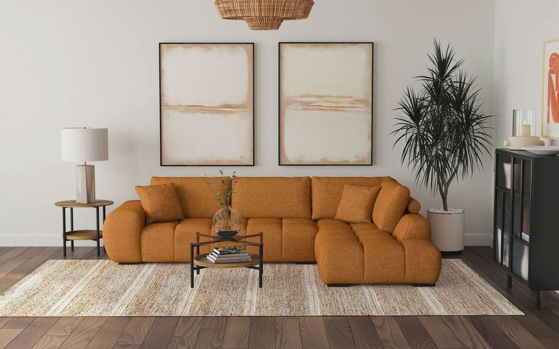 Camacho Upholstered Chaise Sectional Sofa Orange - Walo Furniture