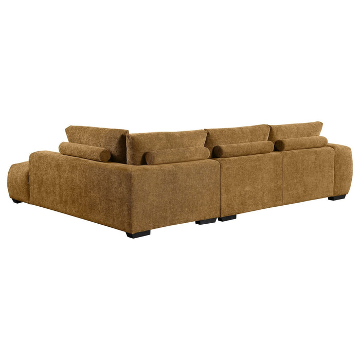 Camacho Upholstered Sectional Sofa with Ottoman Set Amber - Walo Furniture