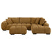 Camacho Upholstered Sectional Sofa with Ottoman Set Amber - Walo Furniture