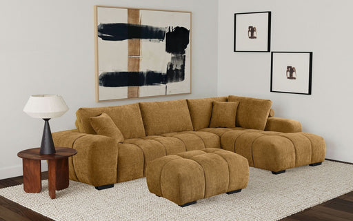 Camacho Upholstered Sectional Sofa with Ottoman Set Amber - Walo Furniture