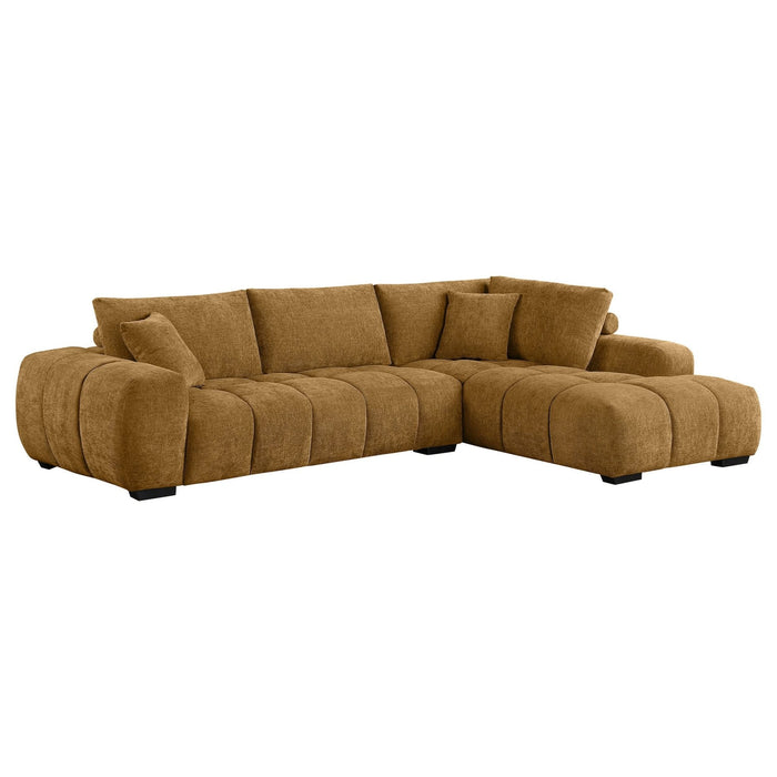 Camacho Upholstered Sectional Sofa with Ottoman Set Amber - Walo Furniture