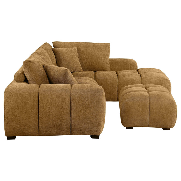 Camacho Upholstered Sectional Sofa with Ottoman Set Amber - Walo Furniture