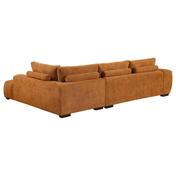 Camacho Upholstered Sectional Sofa with Ottoman Set Orange - Walo Furniture