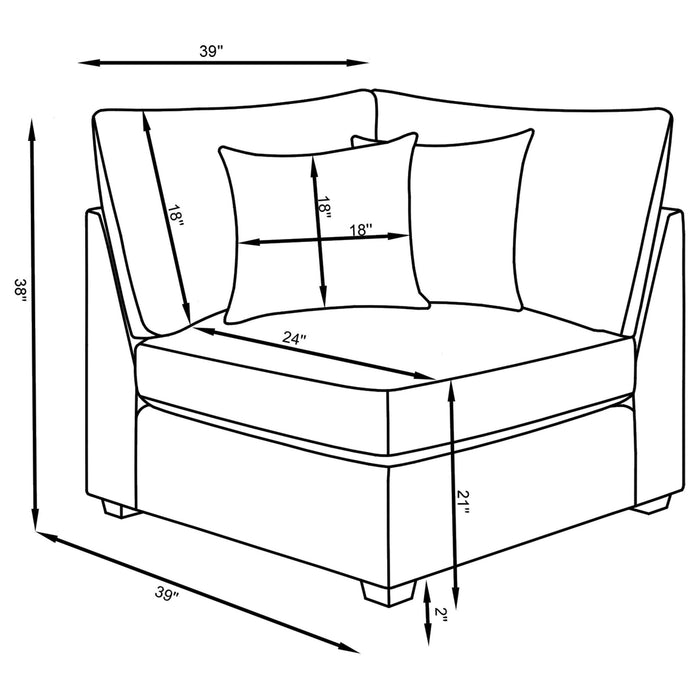 Cambria 6 - piece Upholstered Modular Sectional Sofa Grey - Walo Furniture