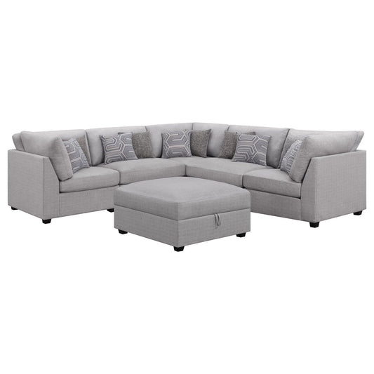 Cambria 6 - piece Upholstered Modular Sectional Sofa Grey - Walo Furniture