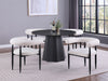 Camden Round 48 - inch Faux Marble Top Dining Table Black - Walo Furniture