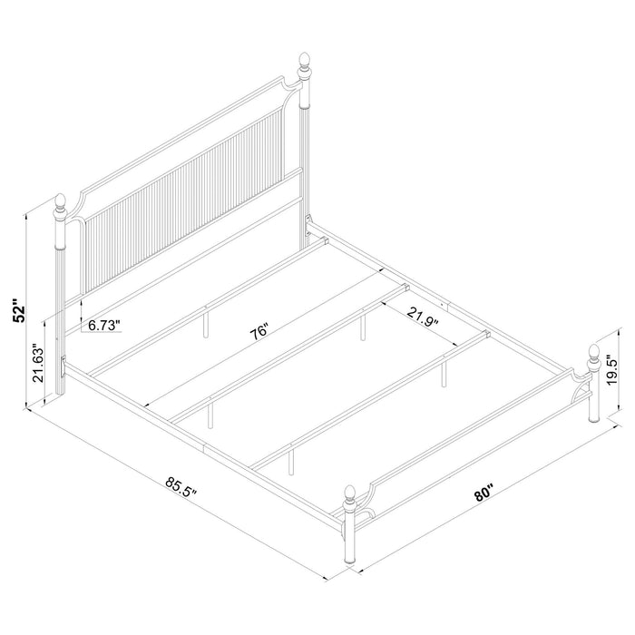 Cameron 51 - inch Metal Eastern King Panel Bed Black - Walo Furniture