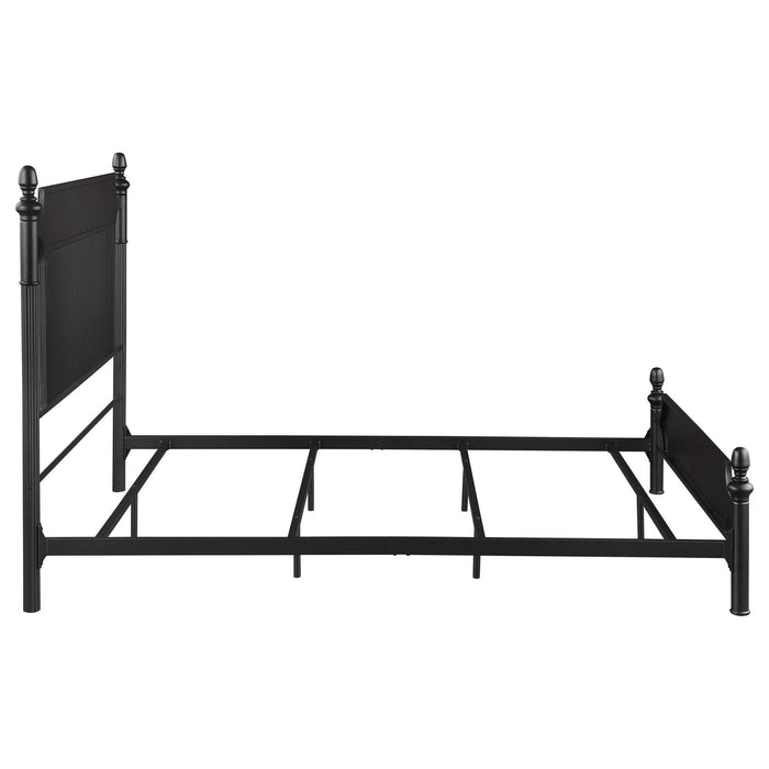 Cameron 51 - inch Metal Eastern King Panel Bed Black - Walo Furniture