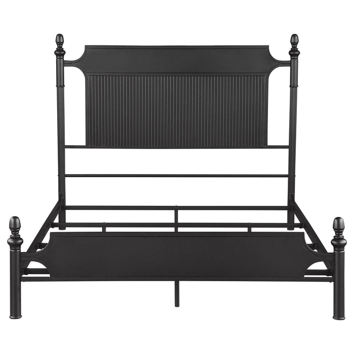 Cameron 51 - inch Metal Queen Panel Bed Black - Walo Furniture