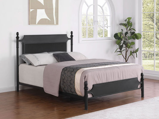 Cameron 51 - inch Metal Queen Panel Bed Black - Walo Furniture