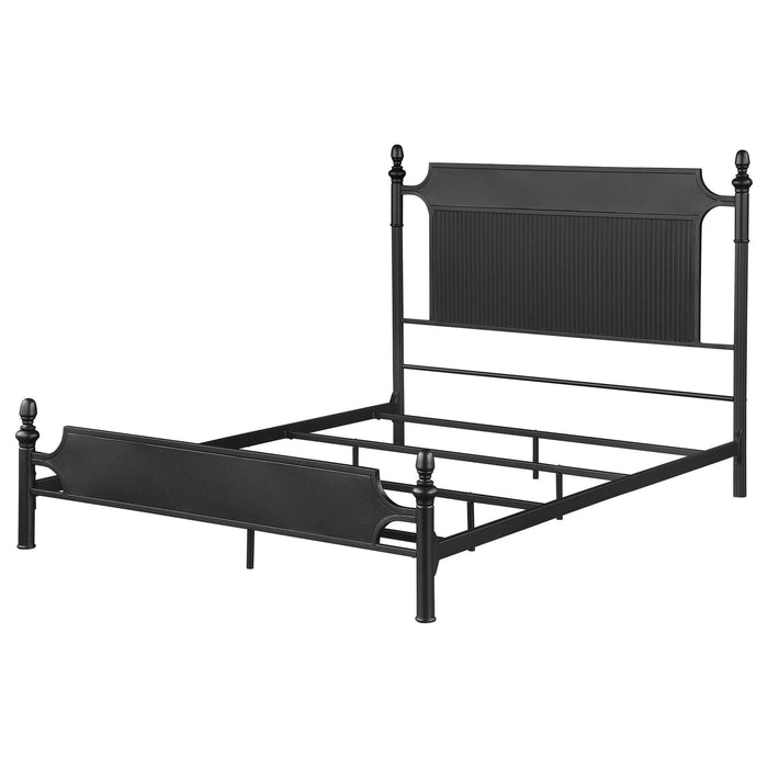 Cameron 51 - inch Metal Queen Panel Bed Black - Walo Furniture