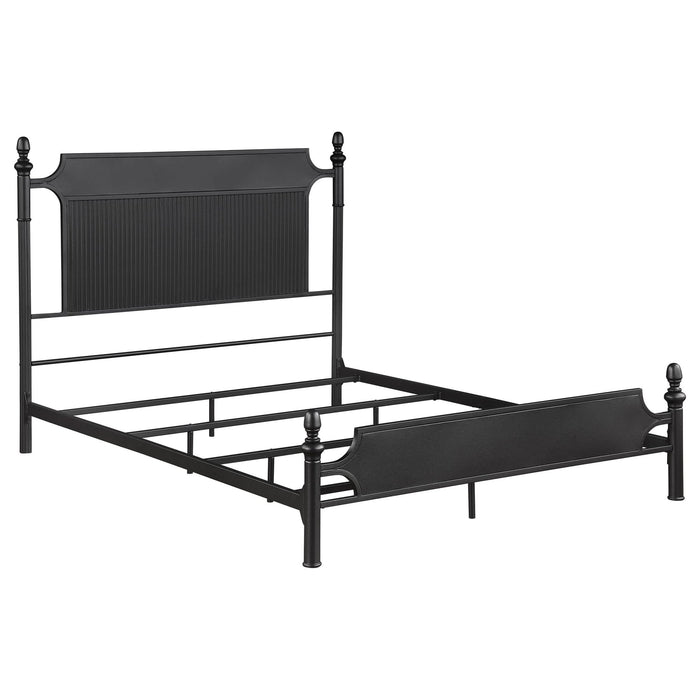 Cameron 51 - inch Metal Queen Panel Bed Black - Walo Furniture