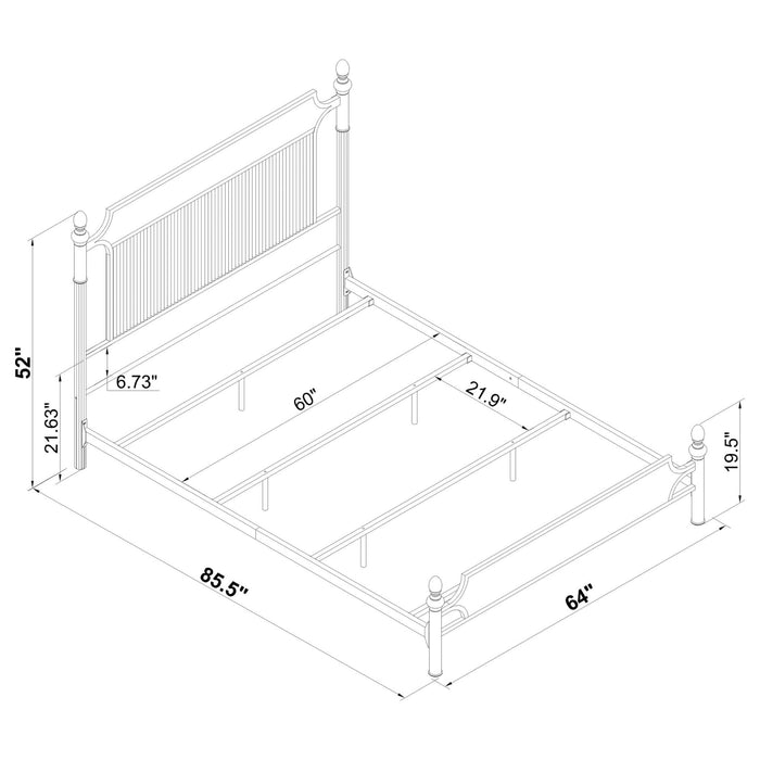 Cameron 51 - inch Metal Queen Panel Bed Black - Walo Furniture