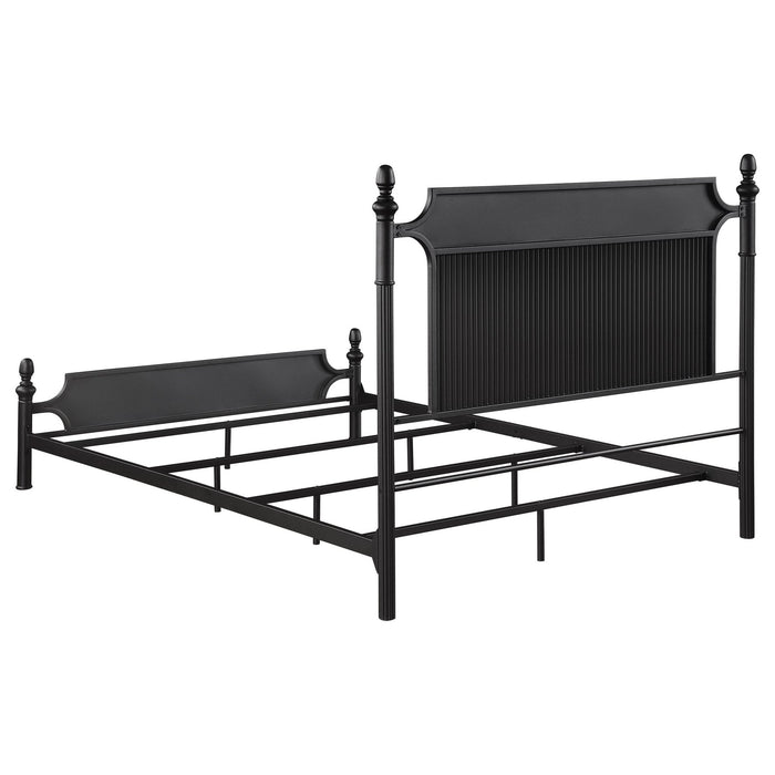 Cameron 51 - inch Metal Queen Panel Bed Black - Walo Furniture