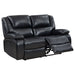 Camila 2 - piece Upholstered Motion Reclining Sofa Set Black - Walo Furniture