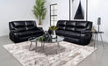 Camila 2 - piece Upholstered Motion Reclining Sofa Set Black - Walo Furniture