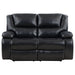 Camila 2 - piece Upholstered Motion Reclining Sofa Set Black - Walo Furniture