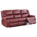 Camila 2 - piece Upholstered Reclining Sofa Set Red - Walo Furniture