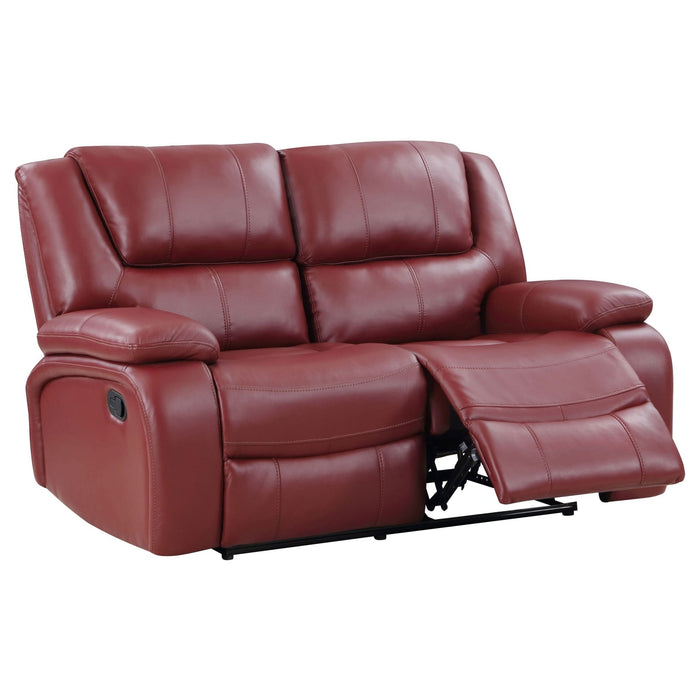 Camila 2 - piece Upholstered Reclining Sofa Set Red - Walo Furniture