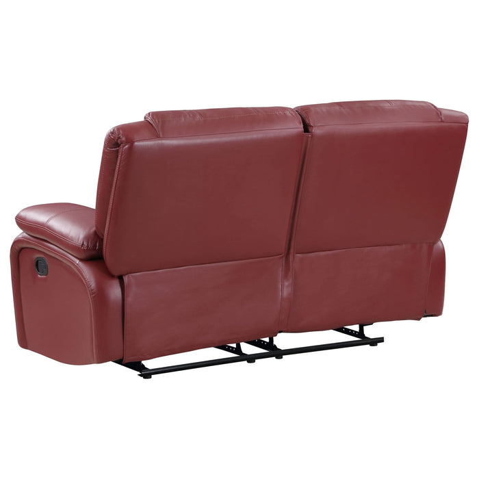 Camila 2 - piece Upholstered Reclining Sofa Set Red - Walo Furniture