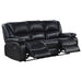 Camila 3 - piece Upholstered Motion Reclining Sofa Set Black - Walo Furniture