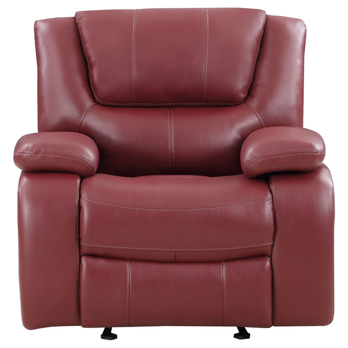 Camila 3 - piece Upholstered Reclining Sofa Set Red - Walo Furniture