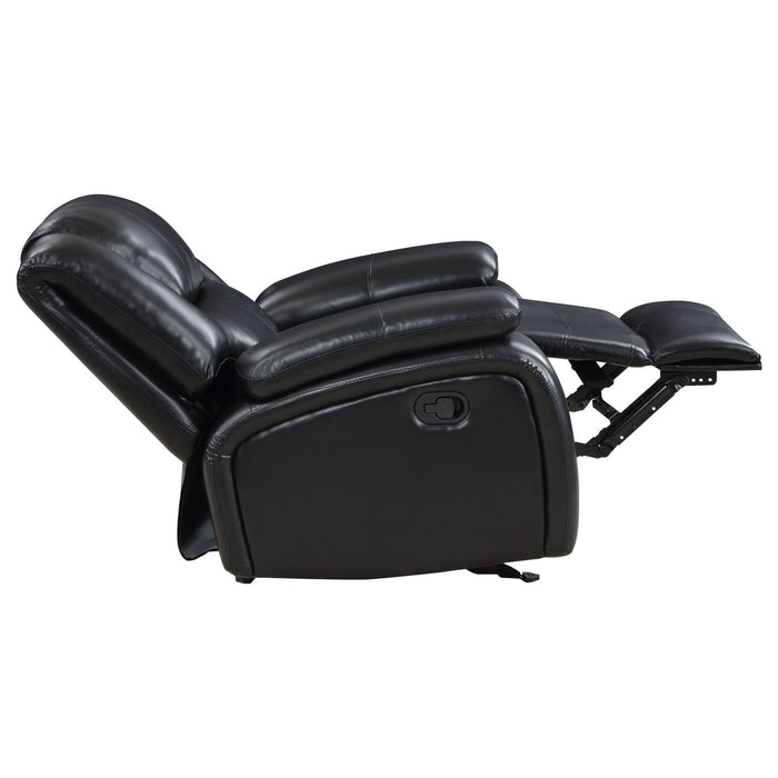 Camila Upholstered Glider Recliner Chair Black - Walo Furniture