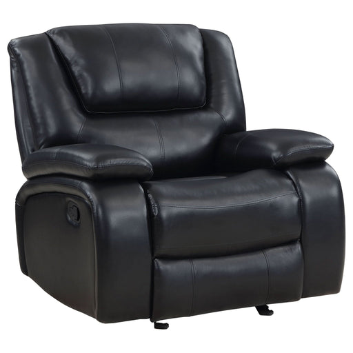 Camila Upholstered Glider Recliner Chair Black - Walo Furniture