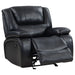 Camila Upholstered Glider Recliner Chair Black - Walo Furniture