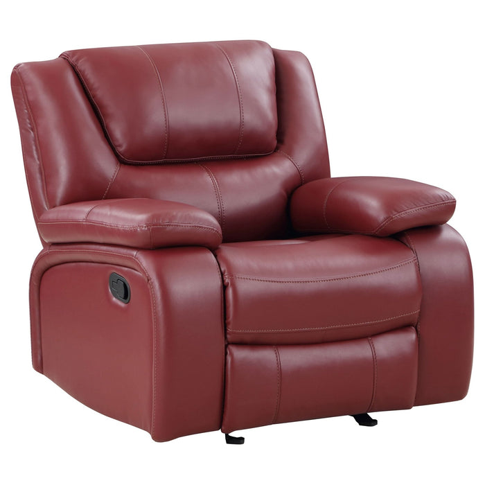 Camila Upholstered Glider Recliner Chair Red - Walo Furniture