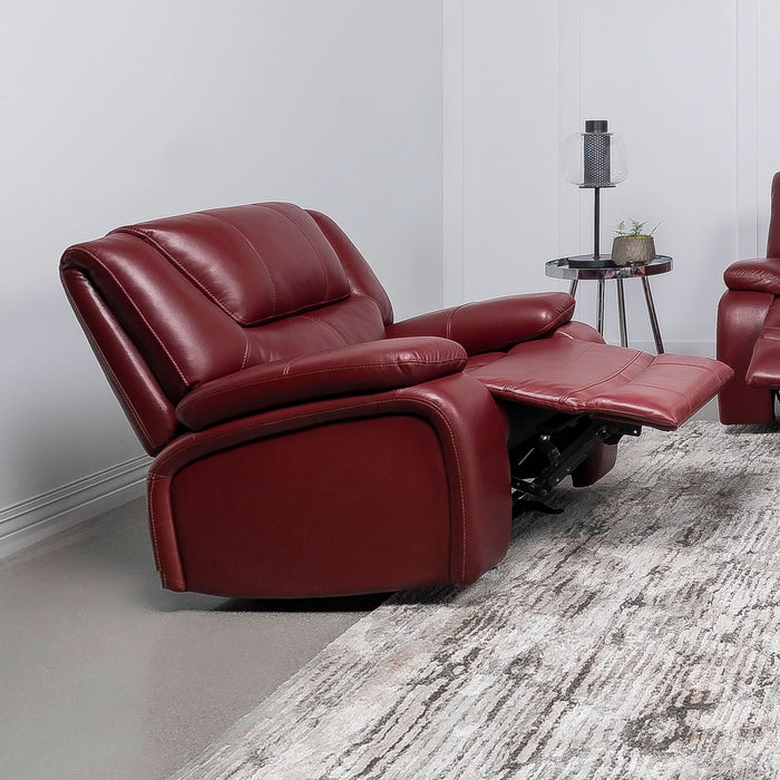 Camila Upholstered Glider Recliner Chair Red - Walo Furniture