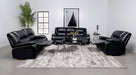 Camila Upholstered Motion Reclining Loveseat Black - Walo Furniture